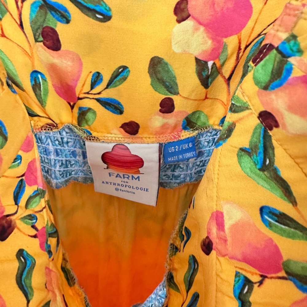 Farm Rio for Anthropologie Anjou Maxi Dress Size 2‎ Tiered Padded Cup READ - Picture 8 of 16